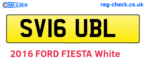 SV16UBL are the vehicle registration plates.