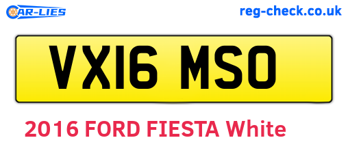 VX16MSO are the vehicle registration plates.