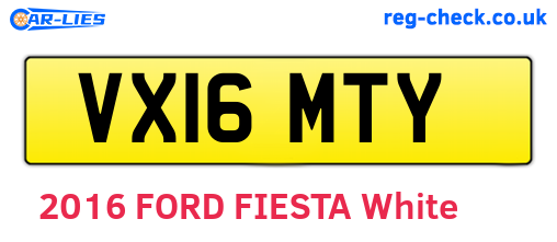 VX16MTY are the vehicle registration plates.