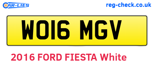 WO16MGV are the vehicle registration plates.