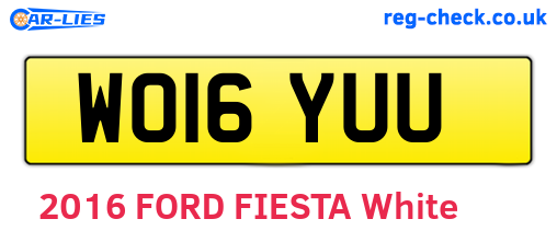 WO16YUU are the vehicle registration plates.
