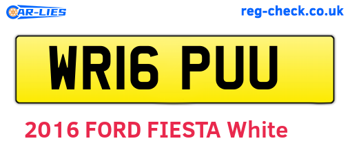 WR16PUU are the vehicle registration plates.