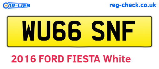 WU66SNF are the vehicle registration plates.