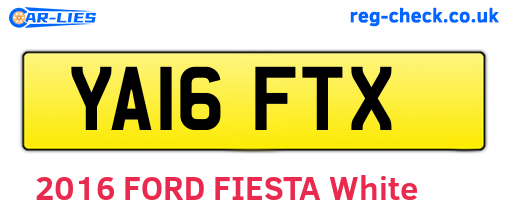 YA16FTX are the vehicle registration plates.