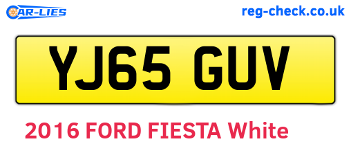 YJ65GUV are the vehicle registration plates.