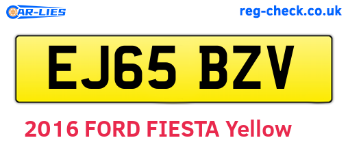 EJ65BZV are the vehicle registration plates.