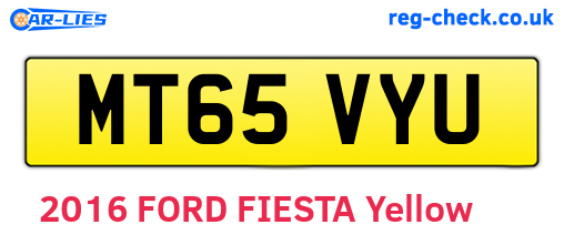 MT65VYU are the vehicle registration plates.