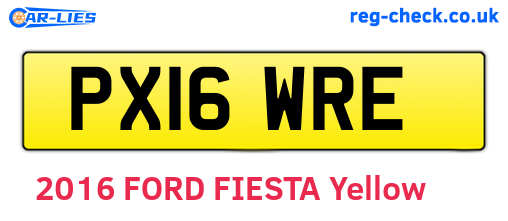 PX16WRE are the vehicle registration plates.