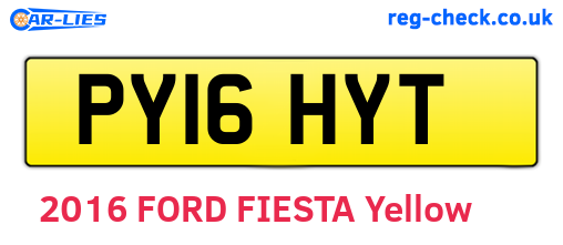 PY16HYT are the vehicle registration plates.