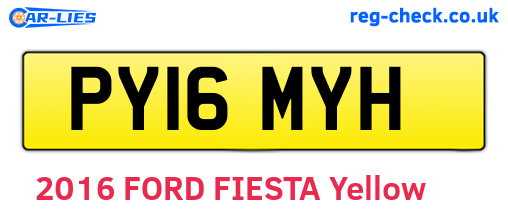 PY16MYH are the vehicle registration plates.