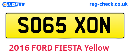SO65XON are the vehicle registration plates.