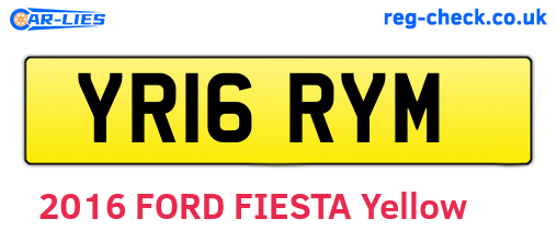 YR16RYM are the vehicle registration plates.