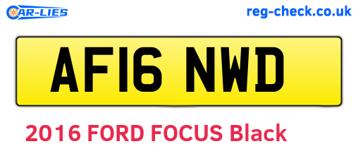 AF16NWD are the vehicle registration plates.