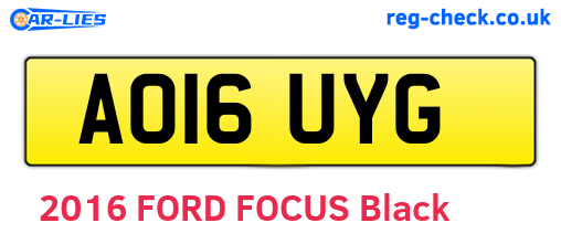 AO16UYG are the vehicle registration plates.