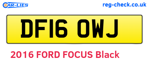 DF16OWJ are the vehicle registration plates.