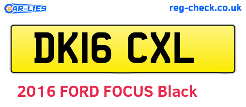 DK16CXL are the vehicle registration plates.