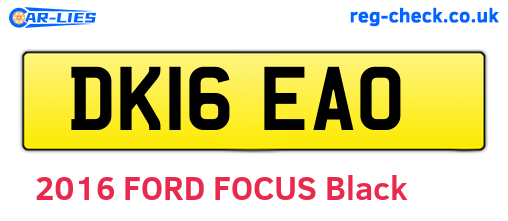 DK16EAO are the vehicle registration plates.