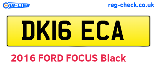 DK16ECA are the vehicle registration plates.