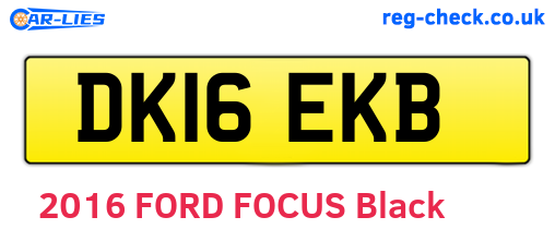 DK16EKB are the vehicle registration plates.