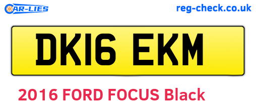 DK16EKM are the vehicle registration plates.