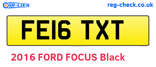 FE16TXT are the vehicle registration plates.