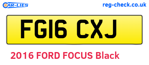 FG16CXJ are the vehicle registration plates.
