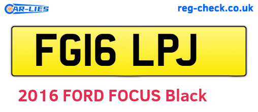 FG16LPJ are the vehicle registration plates.