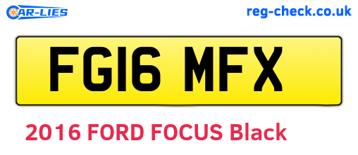 FG16MFX are the vehicle registration plates.