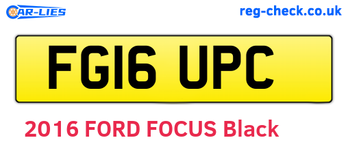 FG16UPC are the vehicle registration plates.
