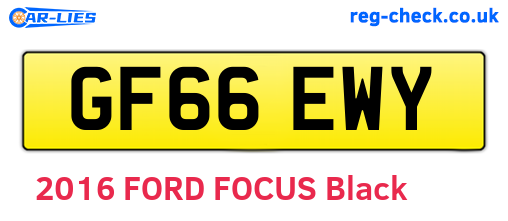 GF66EWY are the vehicle registration plates.