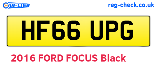 HF66UPG are the vehicle registration plates.