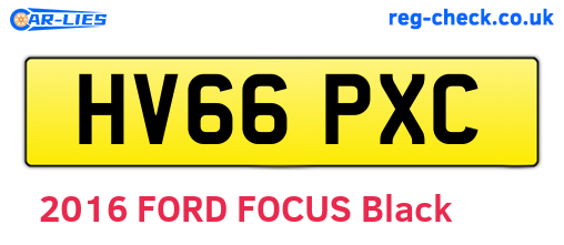 HV66PXC are the vehicle registration plates.