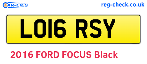 LO16RSY are the vehicle registration plates.