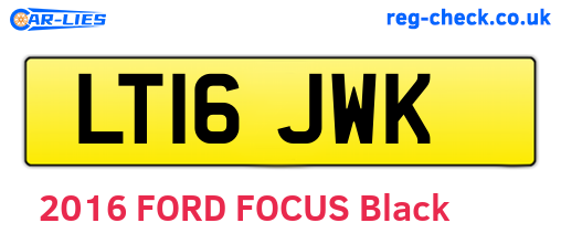 LT16JWK are the vehicle registration plates.