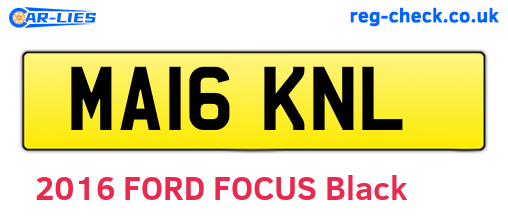 MA16KNL are the vehicle registration plates.