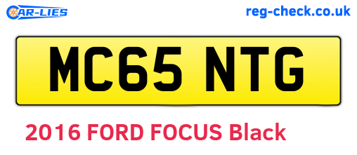 MC65NTG are the vehicle registration plates.