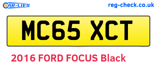 MC65XCT are the vehicle registration plates.