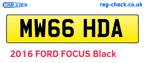 MW66HDA are the vehicle registration plates.
