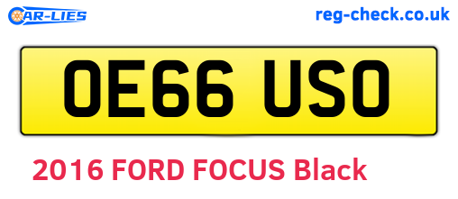 OE66USO are the vehicle registration plates.