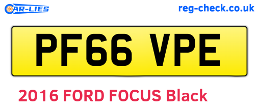 PF66VPE are the vehicle registration plates.