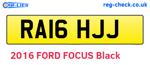 RA16HJJ are the vehicle registration plates.