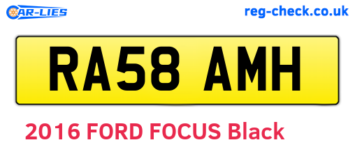 RA58AMH are the vehicle registration plates.