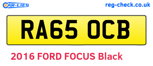 RA65OCB are the vehicle registration plates.