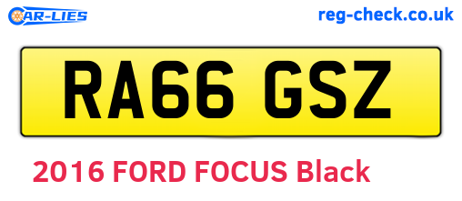 RA66GSZ are the vehicle registration plates.