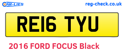 RE16TYU are the vehicle registration plates.