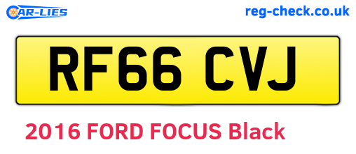 RF66CVJ are the vehicle registration plates.
