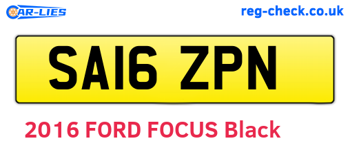 SA16ZPN are the vehicle registration plates.