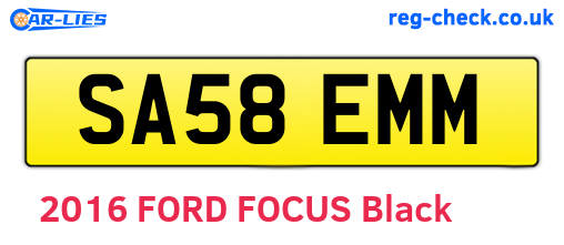 SA58EMM are the vehicle registration plates.