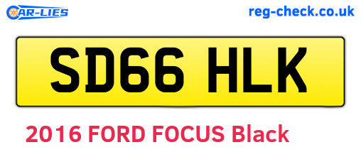 SD66HLK are the vehicle registration plates.