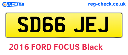 SD66JEJ are the vehicle registration plates.